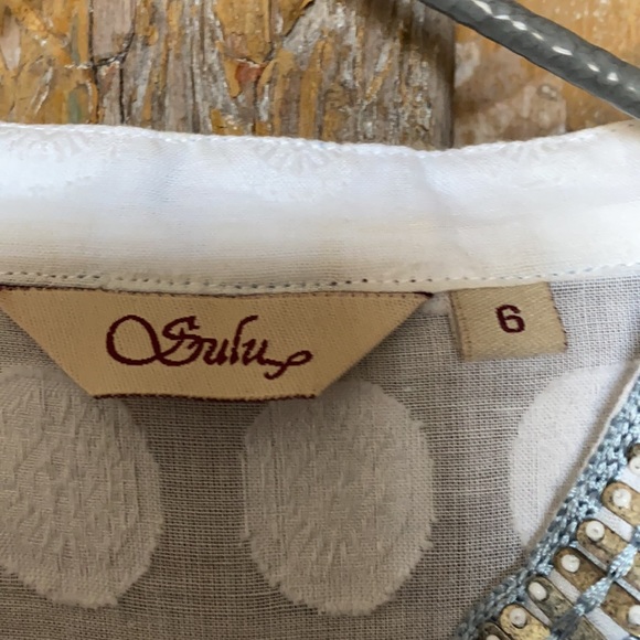 SULU DESIGNER BEADED TUNIC TOP 6 EXCELLENT - Picture 2 of 8